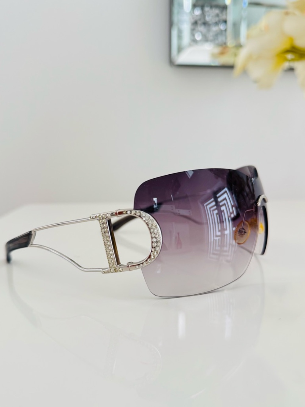 RARE π¦ Authentic DIOR rimless Diorly 1 Swarovski sunglasses - Picture 8 of 9